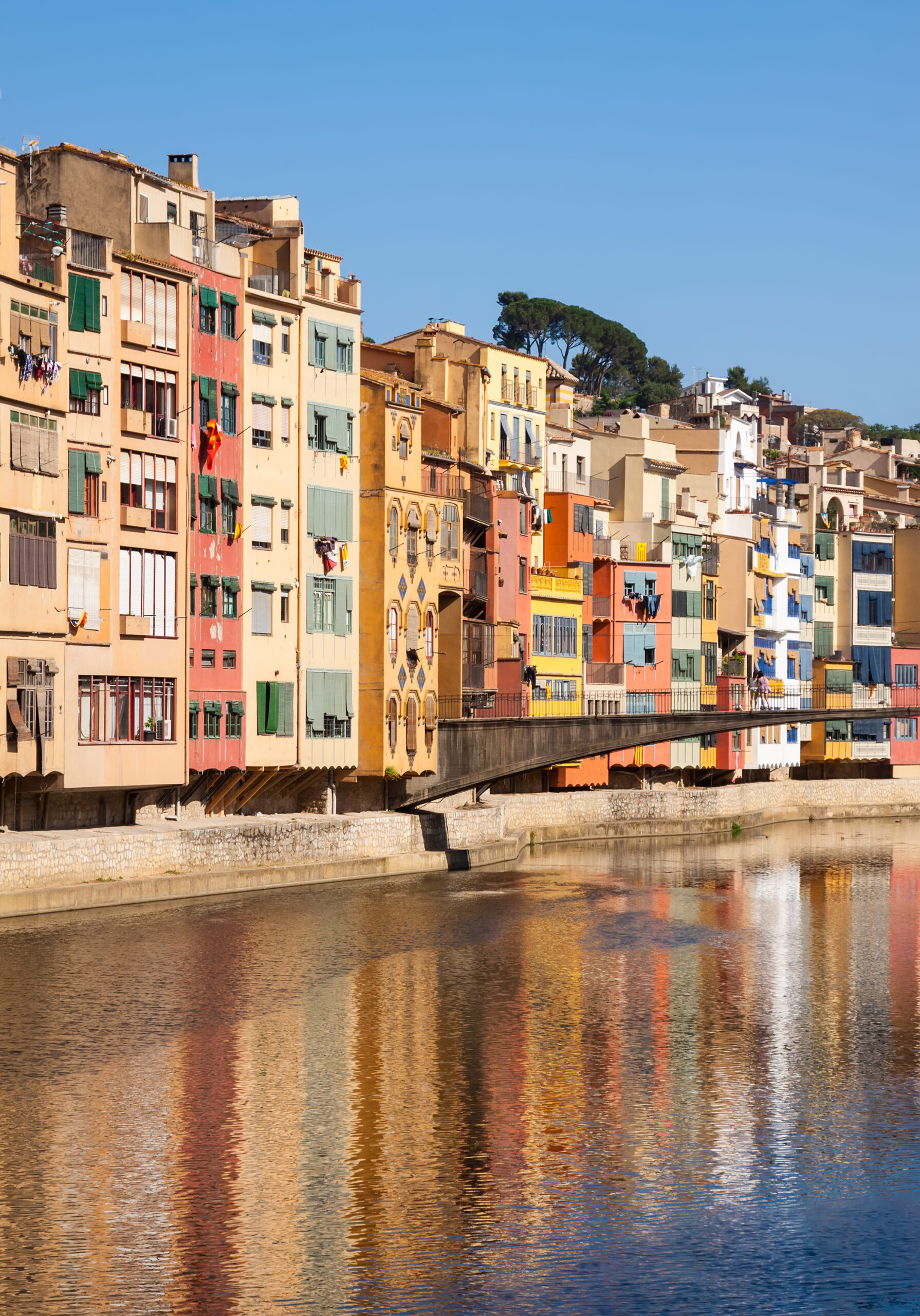 picturesque view of Girona in sunny day. Catalonia, Spain